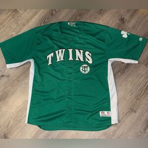 Minnesota Twins Green White St Patricks‎ Day Blank Jersey True Fan Mens 2XLarge